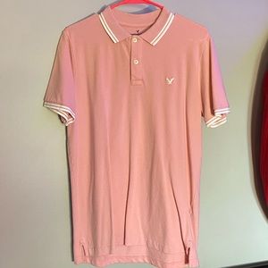 Pink American Eagle polo shirt
